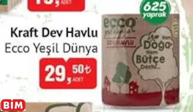 ECCO YEŞİL DÜNYA KRAFT DEV HAVLU